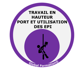 Logo qualification travail en hauteur et utilisation des EPI (équipement de protection individuelle)